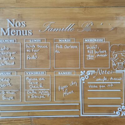 Plaque "Nos Menus"